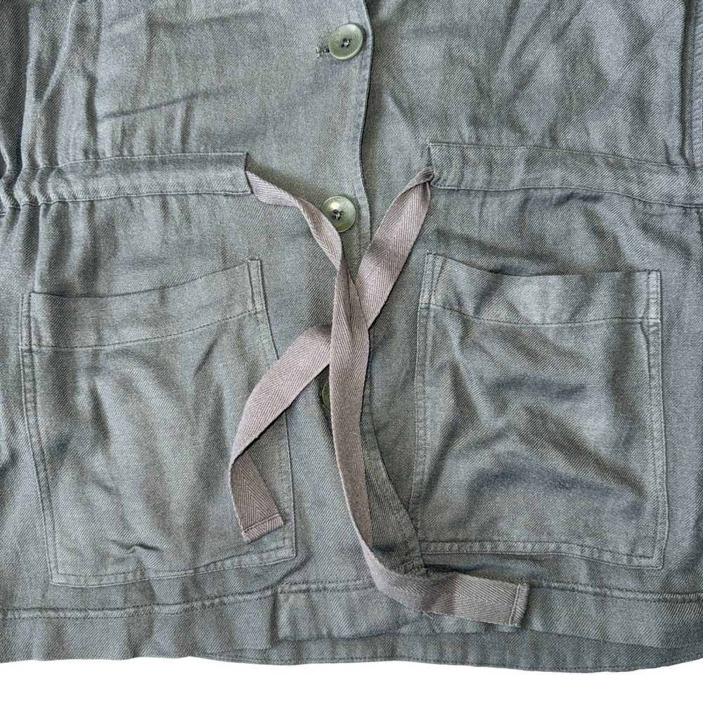 Women's Splendid Soleil Olive Soft Rayon-Linen Peached Twill Jacket (Size L) - Picture 2 of 8